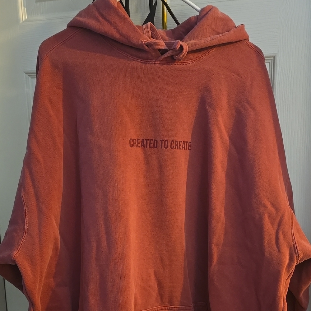 Red Hoodie with 'Created to Create' Print
